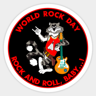 F-14 Tomcat - World Rock Day - Rock and Roll, Baby...! Clean Style Sticker